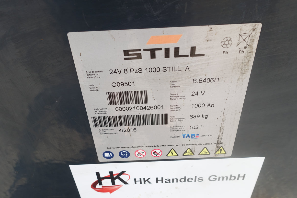 Forklift battery 24V 8PzS1000
