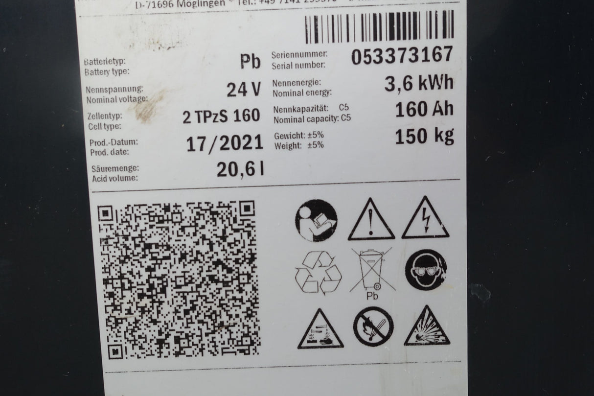 Stuba Staplerbatterie 24V 2PzS160