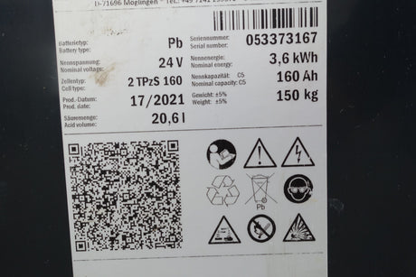 Stuba Staplerbatterie 24V 2PzS160