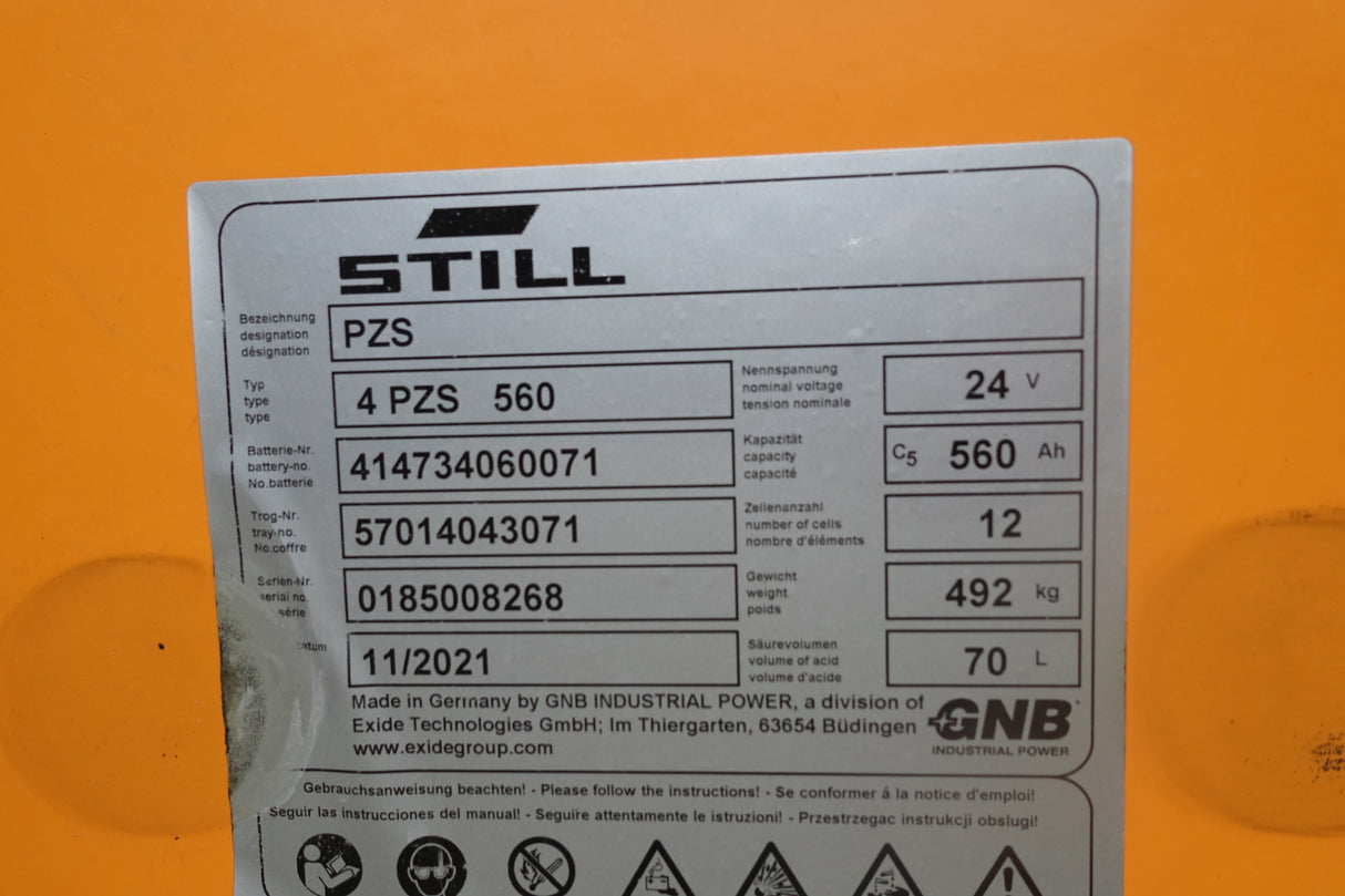 Staplerbatterie 24V 4PzS560