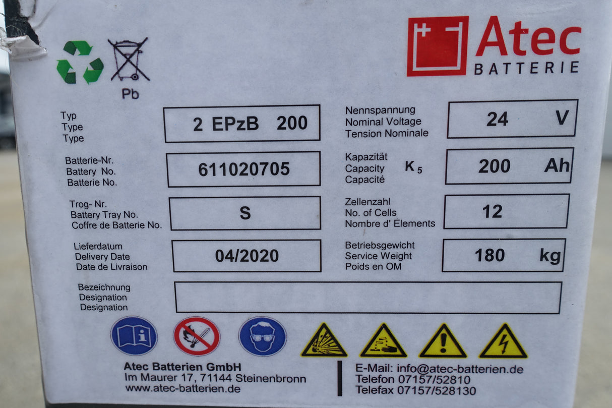 Staplerbatterie 24V 2PzB200