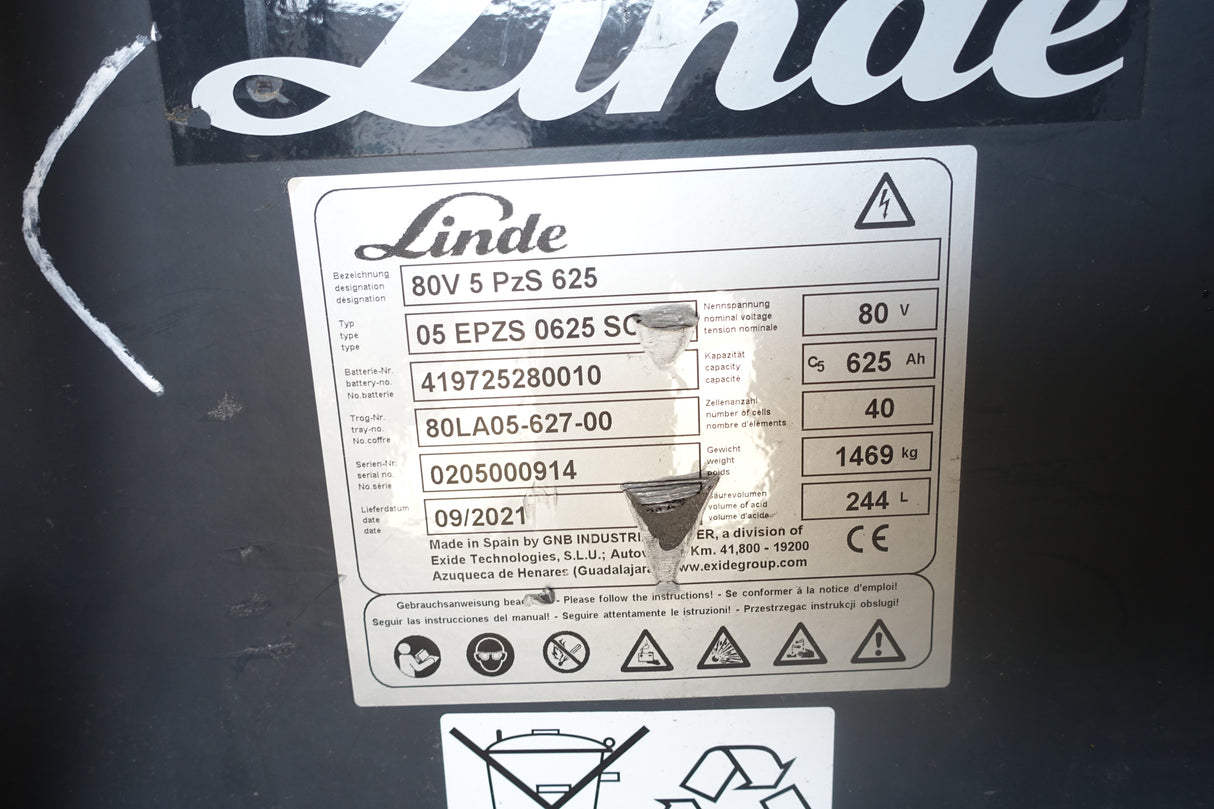 Forklift Battery 80V 5PzS625