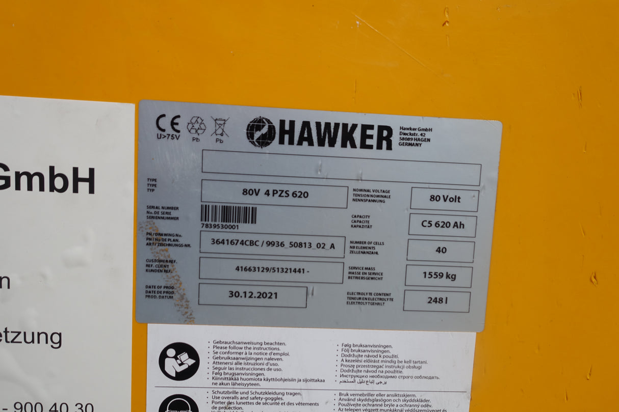 Forklift Battery 80V 4PzS620