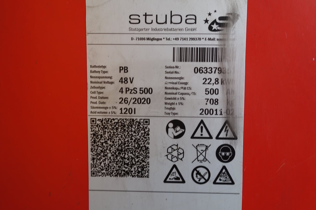Staplerbatterie 48V 4PzS500