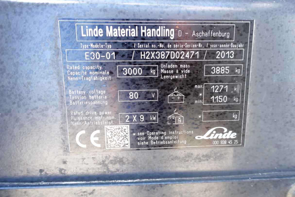 Linde E30-01 3t Elektrostapler