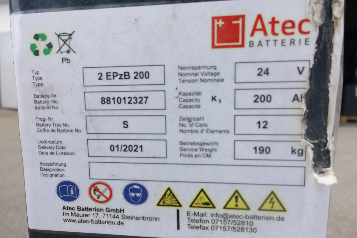 Staplerbatterie 24V 2PzB200