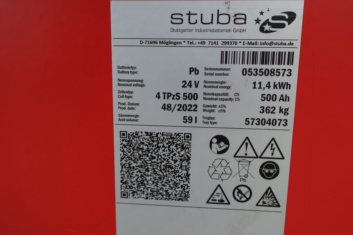 Stuba Staplerbatterie 24V 4PzS500