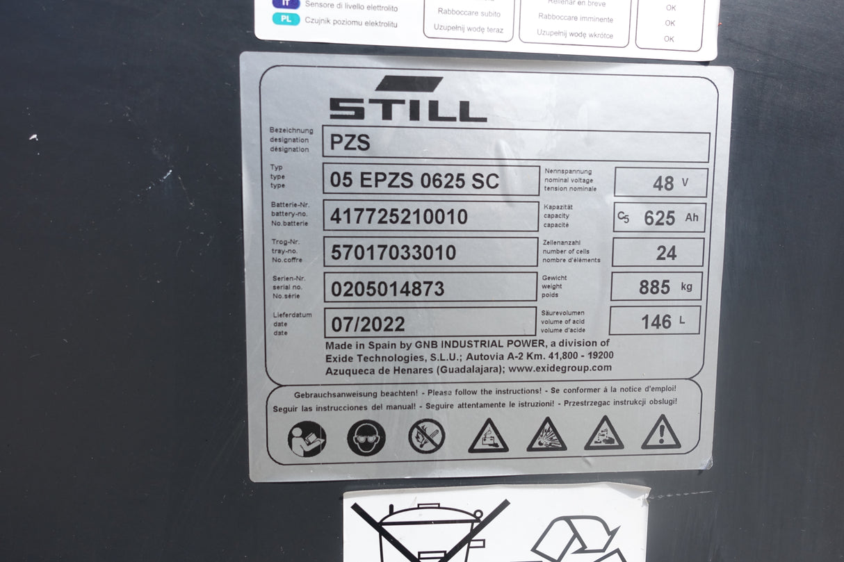 Forklift Battery 48V 5PzS625