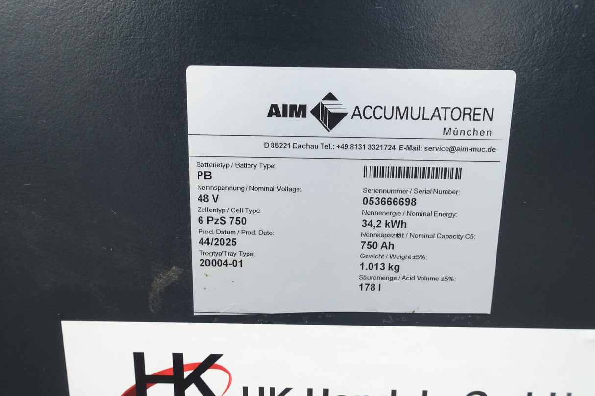 Forklift battery 48V 6PzS750