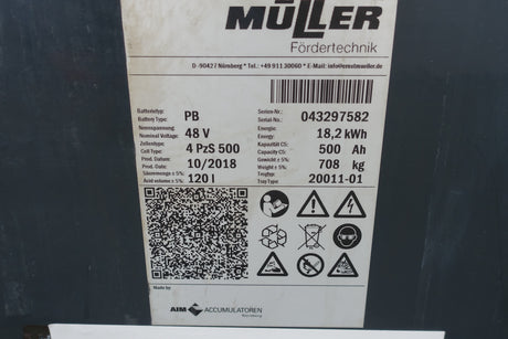 Stuba Staplerbatterie 48V 4PzS500