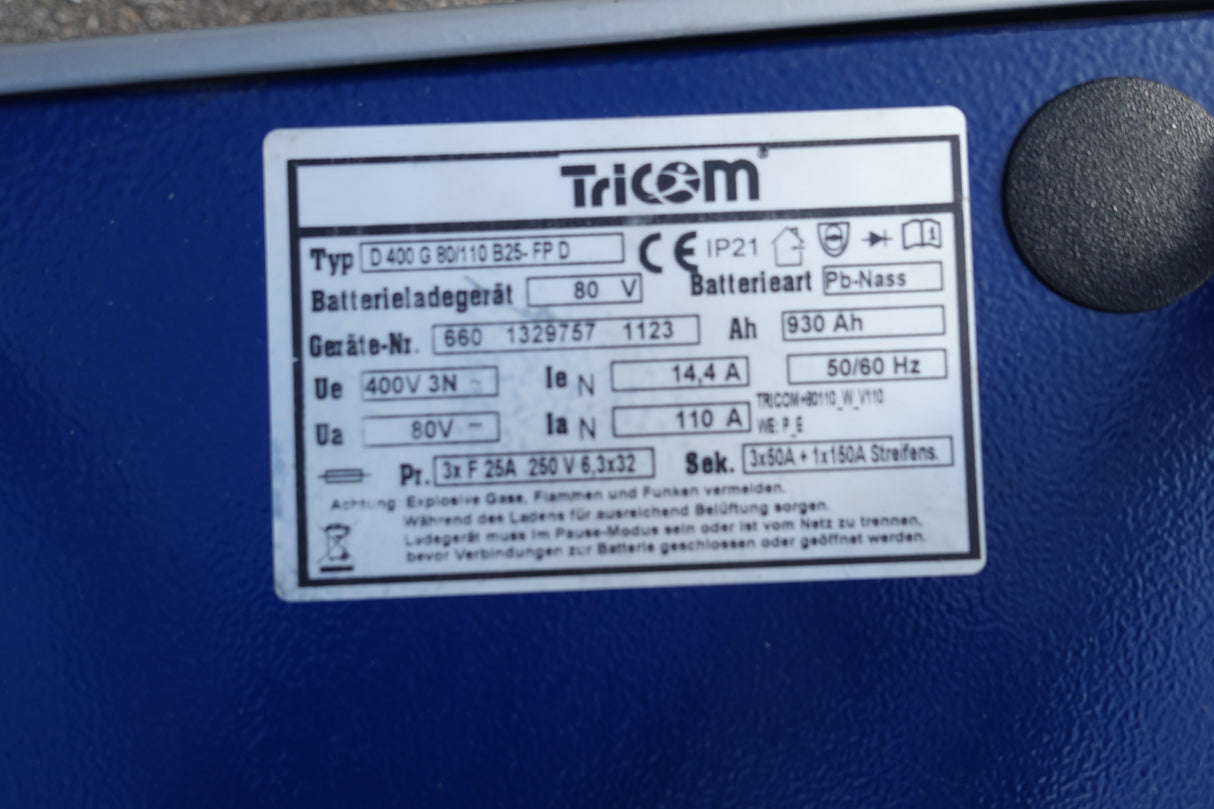 80V 110A HF Ladegerät Tricom Futur