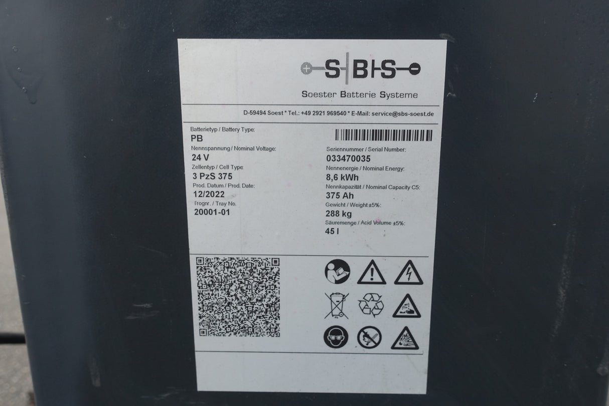 Staplerbatterie 24V 3PzS375