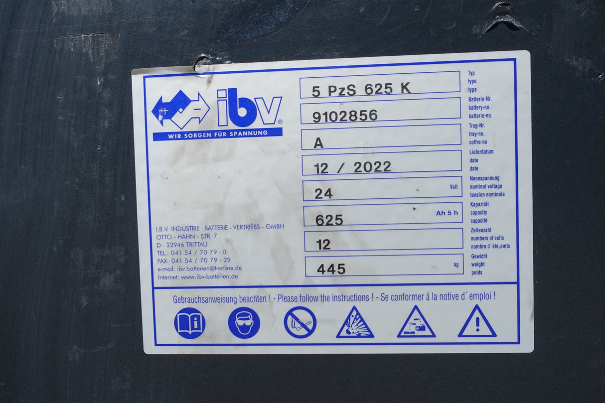Forklift battery 24V 5PzS625