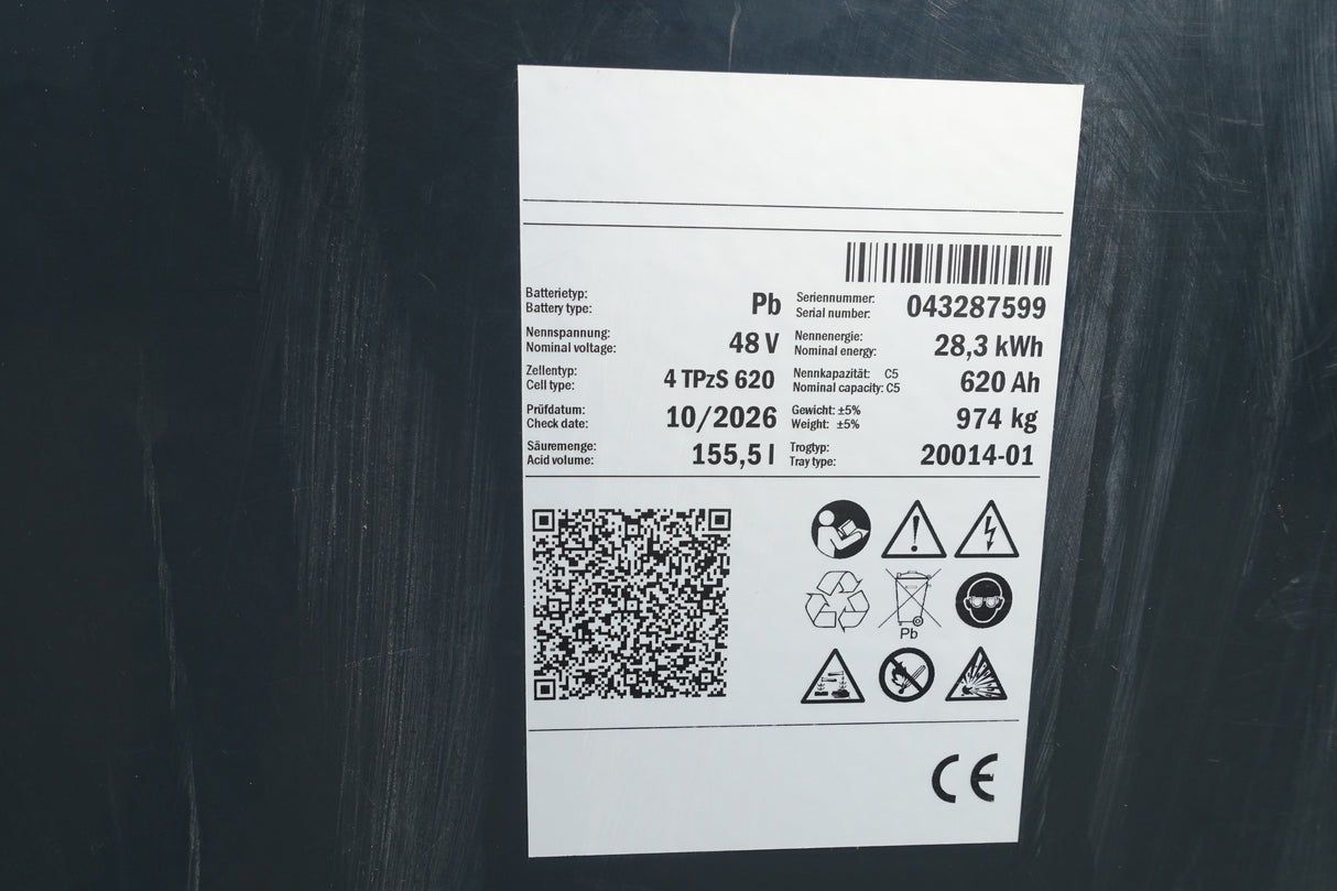 Forklift battery 48V 4PzS620