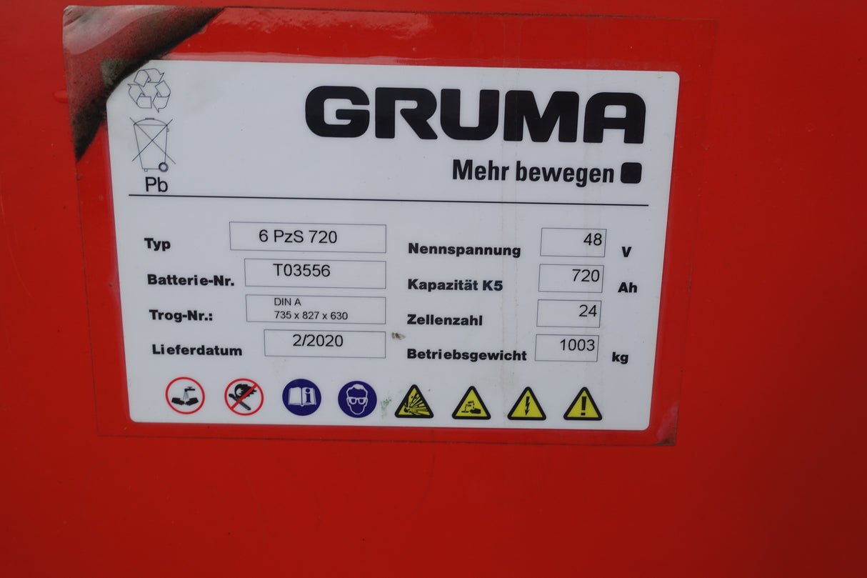 Staplerbatterie 48V 6PzS720