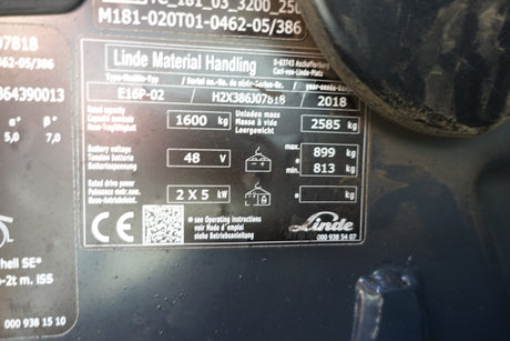 Linde E16 Triplex Kabine