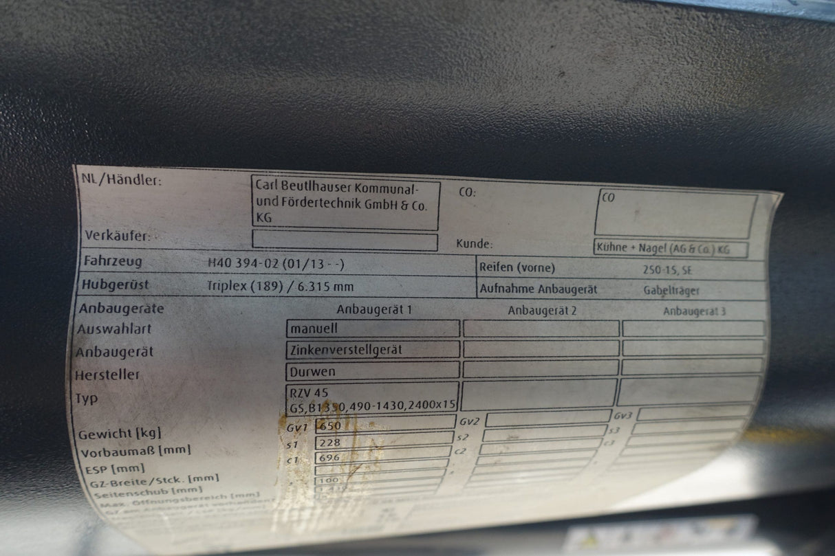 Linde H40 Diesel Triplex