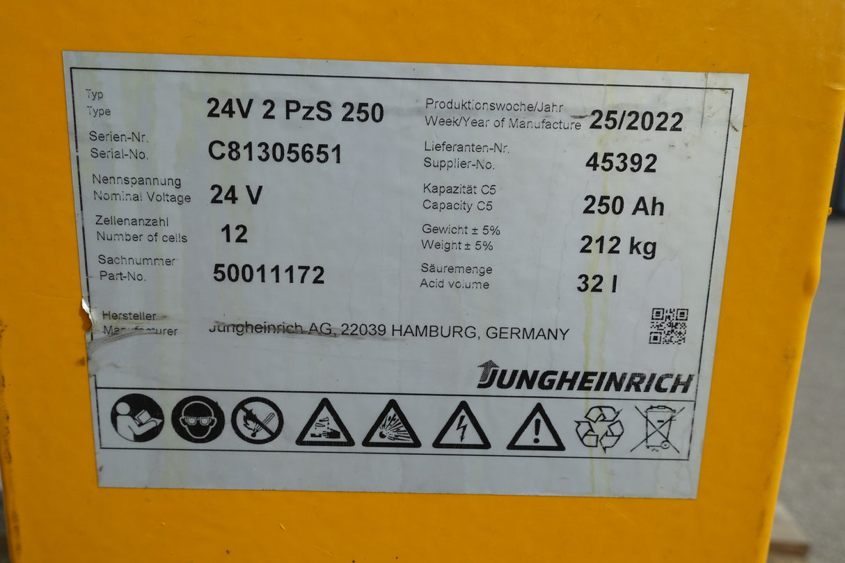 Staplerbatterie 24V 2PzS250