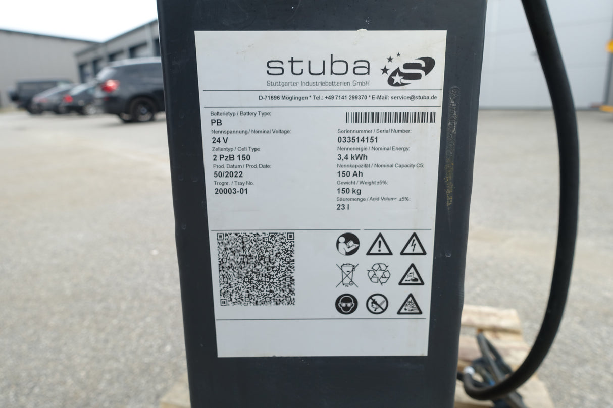 Staplerbatterie 24V 2PzB150