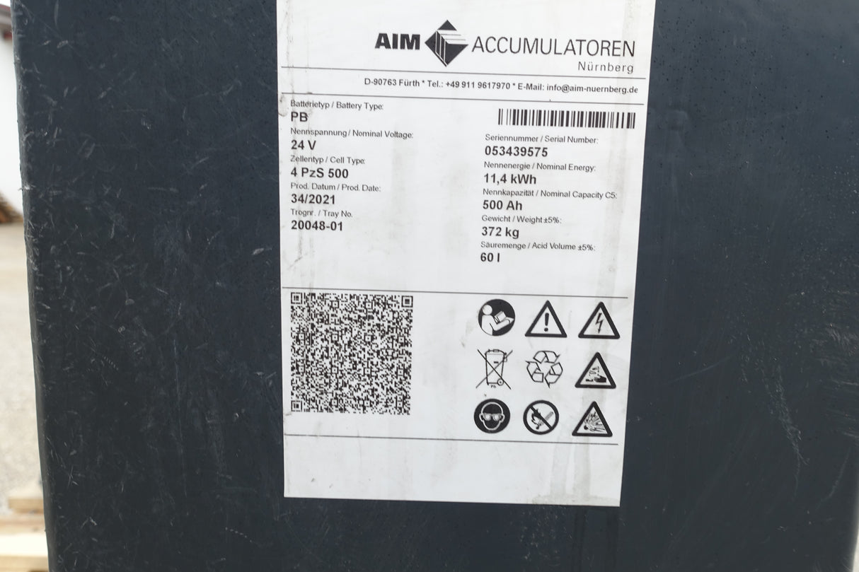 Forklift battery 24V 4PzS500