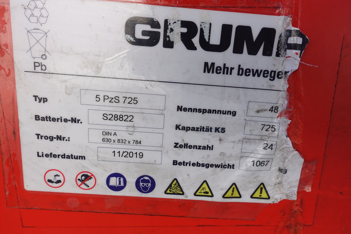 Gruma Staplerbatterie 48V 5PzS725