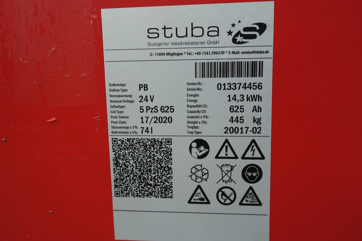 Forklift battery 24V 5PzS625