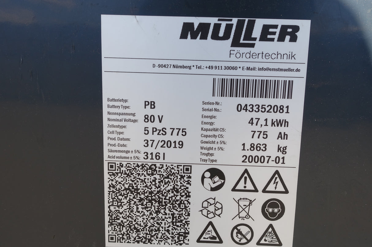 Forklift battery 80V 5PzS775