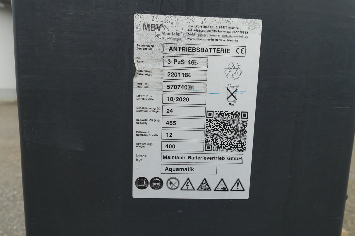 Forklift battery 24V 3PzS465