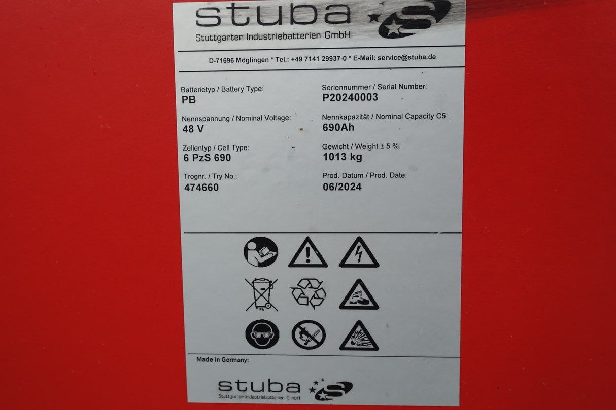 Forklift battery 48V 6PzS690