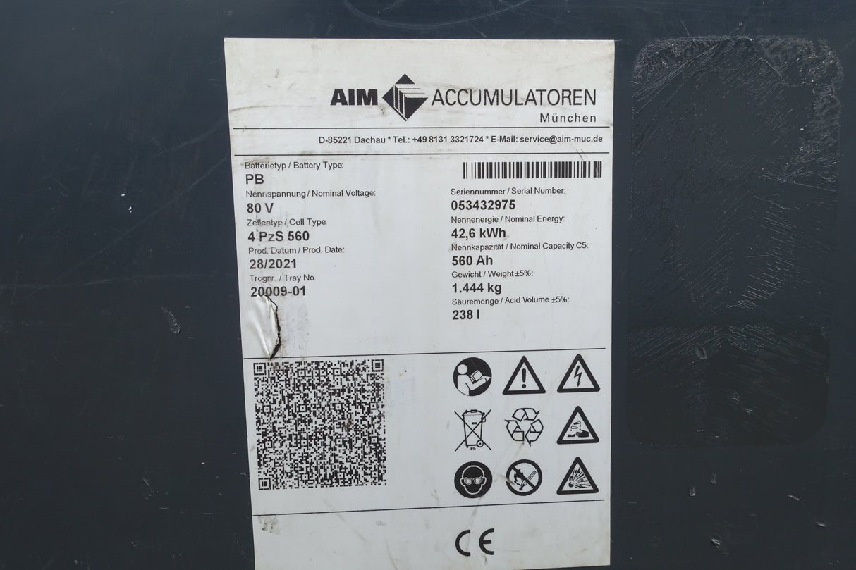 Forklift battery 80V 4PzS560