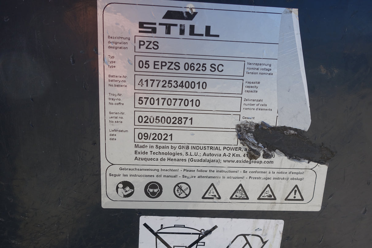 Forklift battery 48V 5PzS625