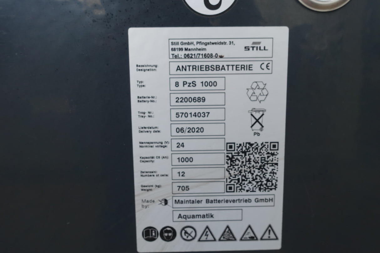 Staplerbatterie 24V 8PzS1000