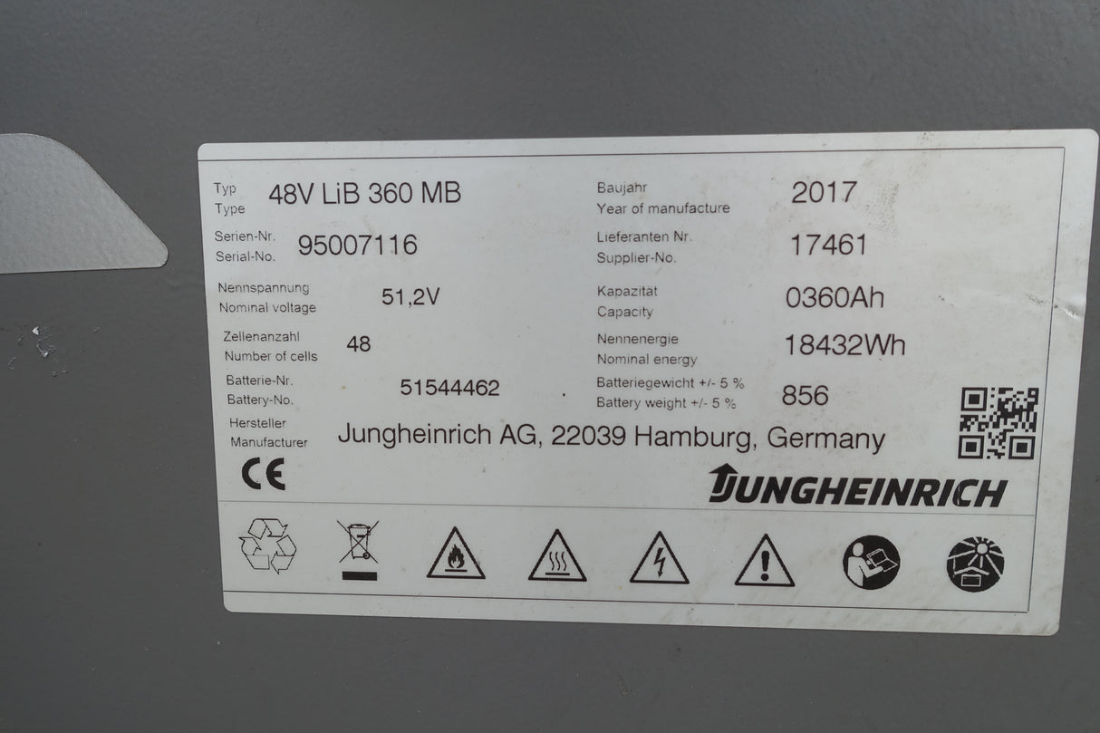 Staplerbatterie Lithium Ion 48V LiB 360 MB