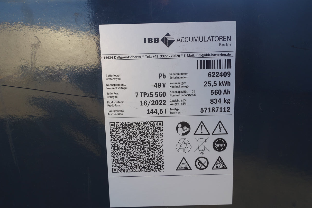 Staplerbatterie 48V 7PzS560