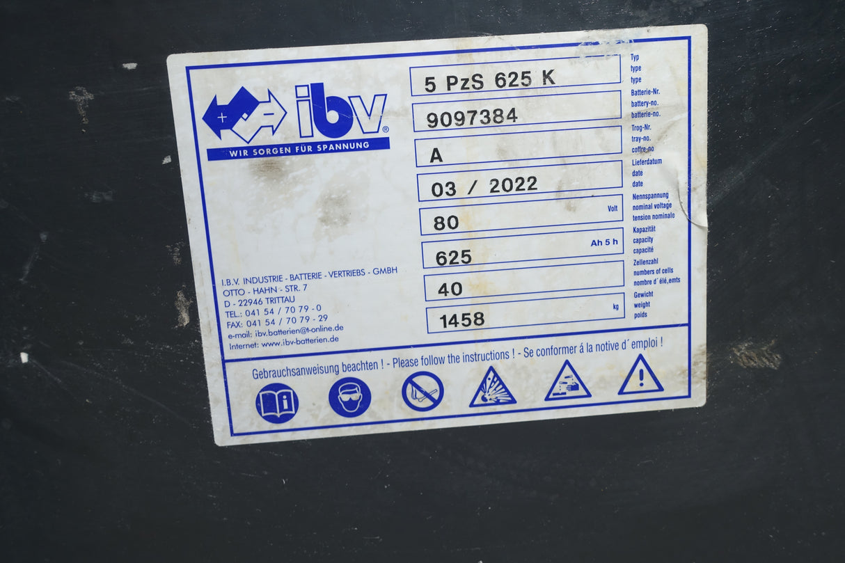 Staplerbatterie 80V 5PzS625