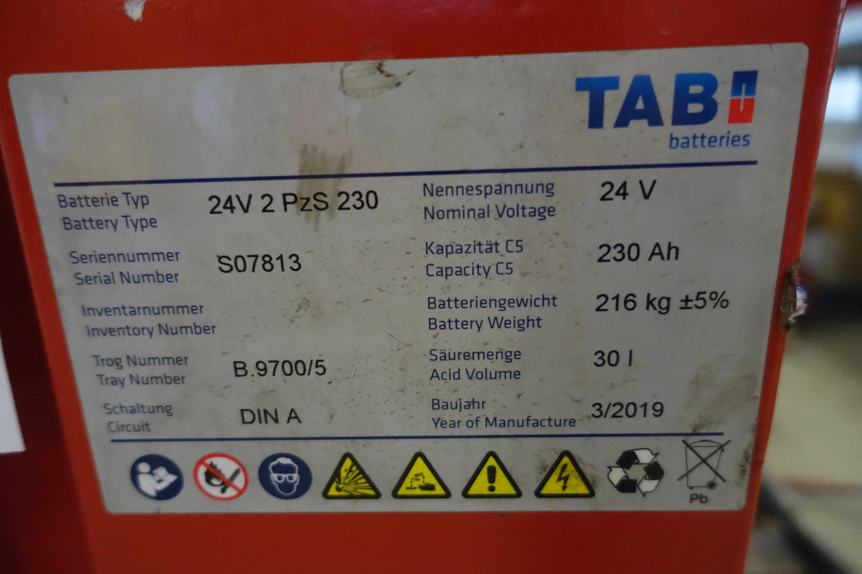 Staplerbatterie 24V 2PzS230