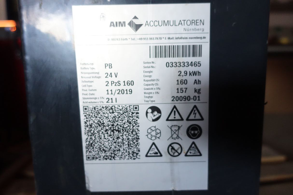 Staplerbatterie 24V 2PzS160 L-TROG