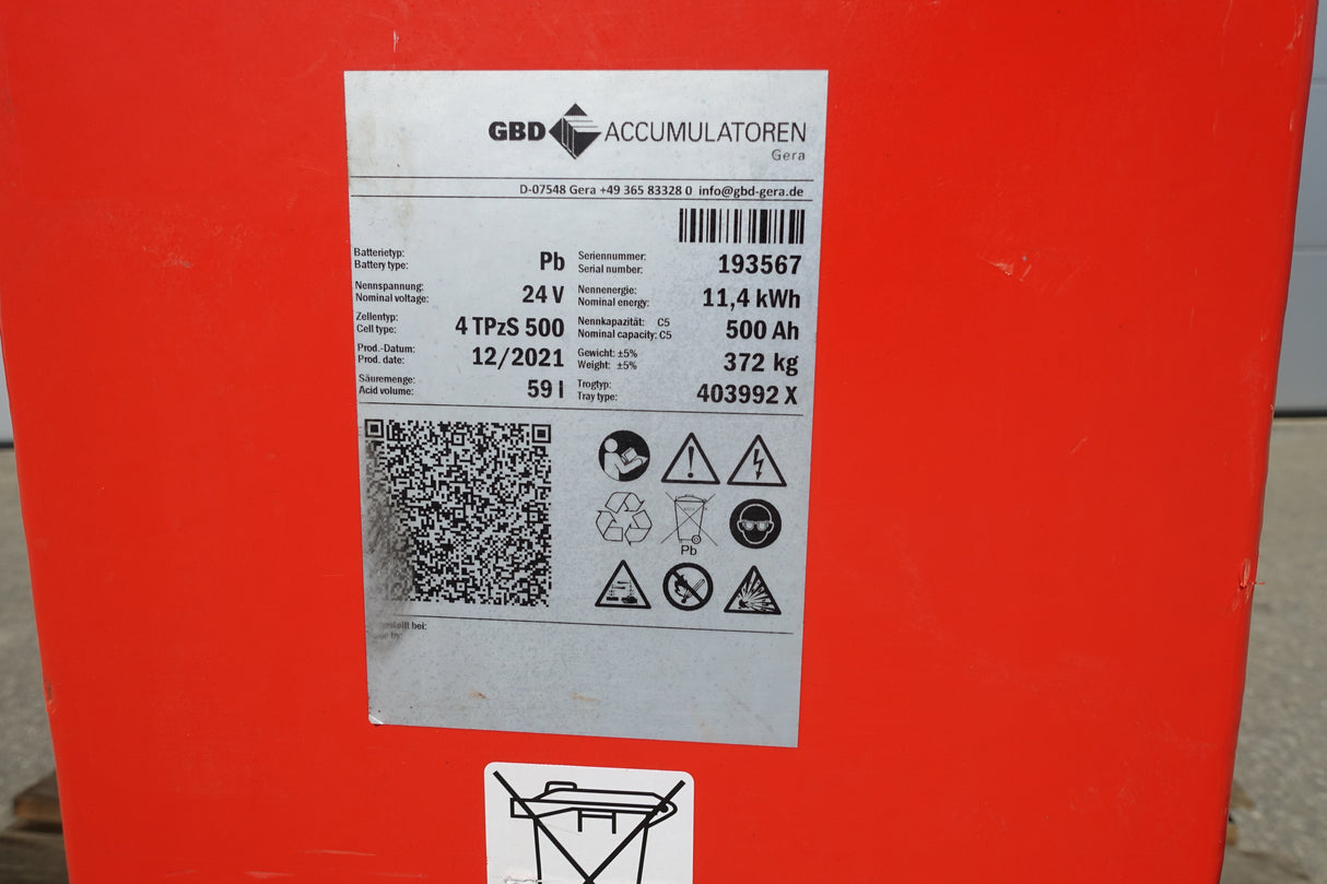 Staplerbatterie 24V 4PzS500