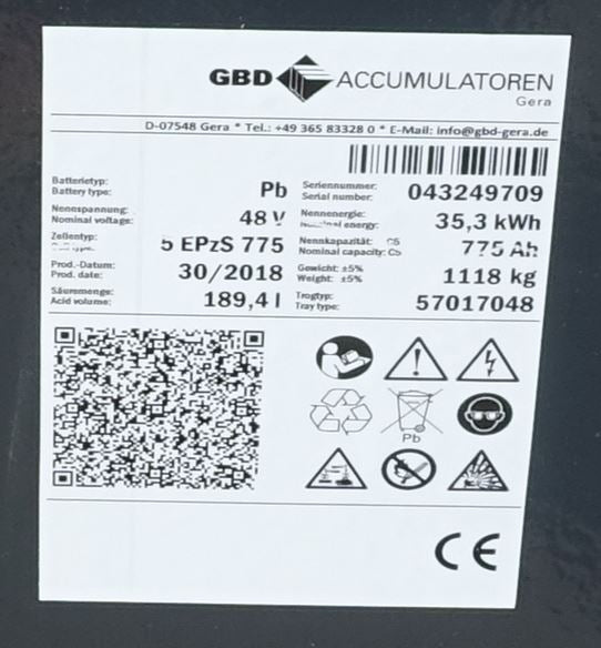 Staplerbatterie 48V 5PzS775