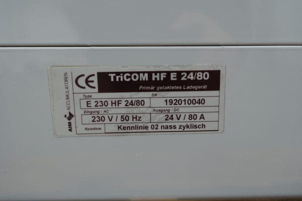 24v 80A Tricom HF Ladegerät 230V Rema 160A Stecker